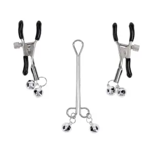 Shadow Bell Nipple and Clit Jewelry Silver nipple clamps / teasers - alternate product angle