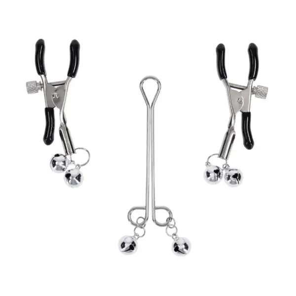 Shadow Bell Nipple and Clit Jewelry Silver nipple clamps / teasers - alternate product angle