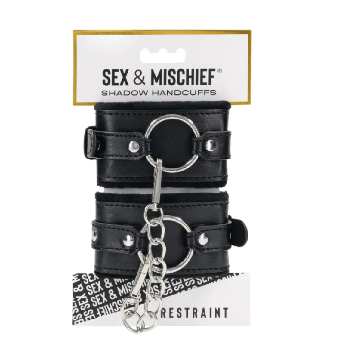 Shadow Handcuffs - Black bondage cuffs - alternate angle