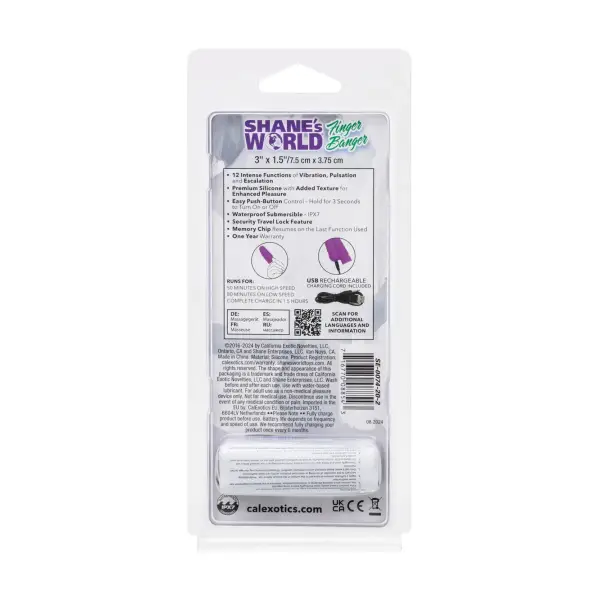 Shane's World Finger Banger Rechargeable Purple 2 Shane's World Finger Banger Rechargeable Purple - finger vibrator - product image 3