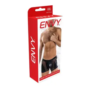 Sheer Contrast Boxer Briefs - Os - Black sexy men lingerie - main product image