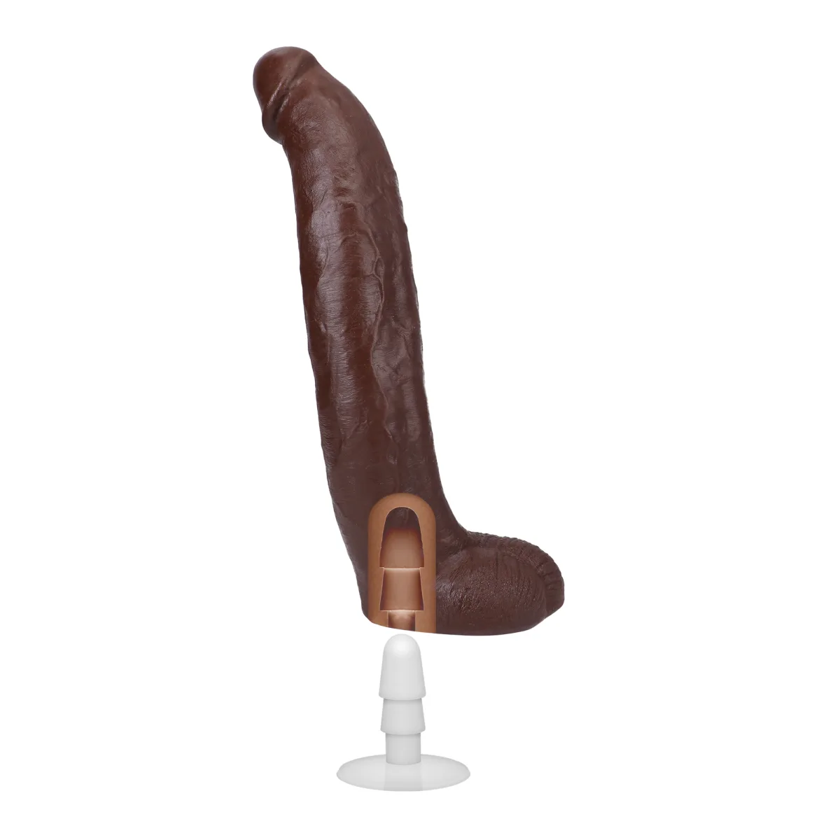 Signature Cocks - Brickzilla - 13 Inch Ultraskyn Cock With Removable Vac-U-Lock Suction Cup - Chocolate large realistic dildo - main product image