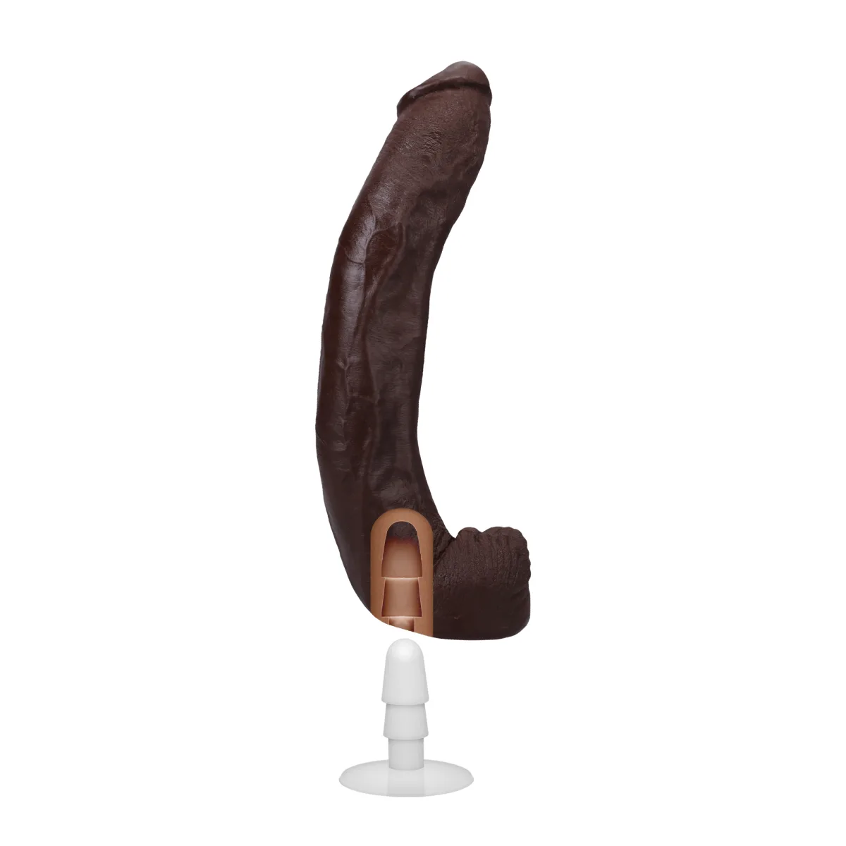 Signature Cocks - Dredd - 13.5 Inch Ultraskyn Cock With Removable Vac-U-Lock Suction Cup - Chocolate - large realistic dildo - main product image
