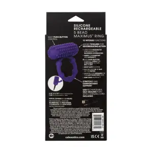 Silicone Rechargeable 5 Bead Maximus Ring - Purple best vibrating cock ring - alternate angle
