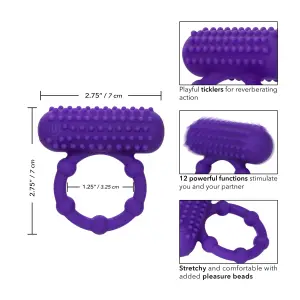 Silicone Rechargeable 5 Bead Maximus Ring - Purple best vibrating cock ring - product detail