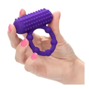Silicone Rechargeable 5 Bead Maximus Ring - Purple best vibrating cock ring - additional view