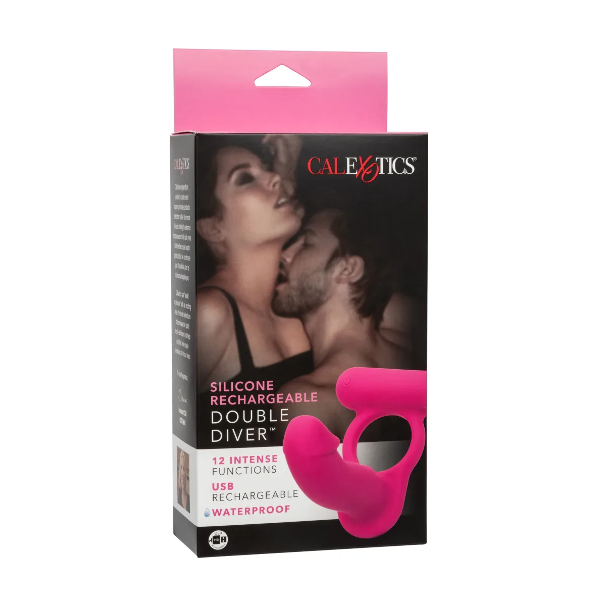 Silicone Rechargeable Double Diver - Pink beginner cock ring - main image