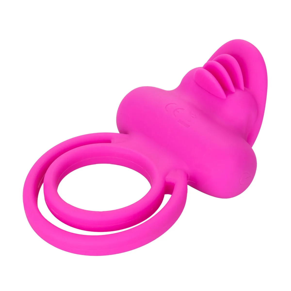 Silicone Rechargeable Dual Clit Flicker Enhancer - rechargeable vibrating cock ring - main product image