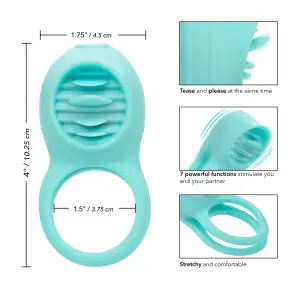 Silicone Rechargeable French Kiss Enhancer penis ring - alternate angle