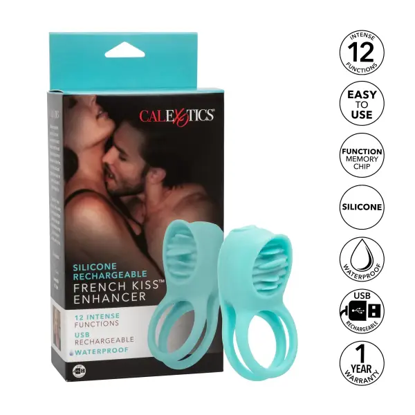 Silicone Rechargeable French Kiss Enhancer penis ring - packaging view