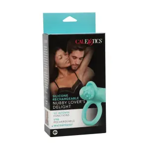Silicone Rechargeable Nubby Lover's Delight - Blue best cock ring - additional view