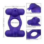 Silicone Rechargeable Triple Orgasm Enhancer - Purple stretchy cock ring - main image