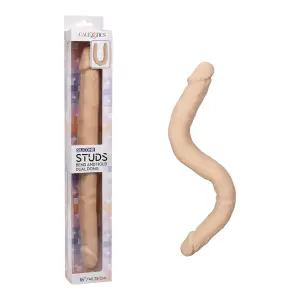 Silicone Studs Bend and Hold Dual Dong 16 in - Ivory realistic double dildo - main product image