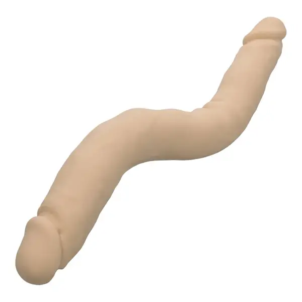 Silicone Studs Bend and Hold Dual Dong 16 in - Ivory realistic double dildo - alternate product angle