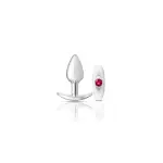 Silver Anchor Buttplug Kit - Clear Iridescent/pink butt plug set - main product image