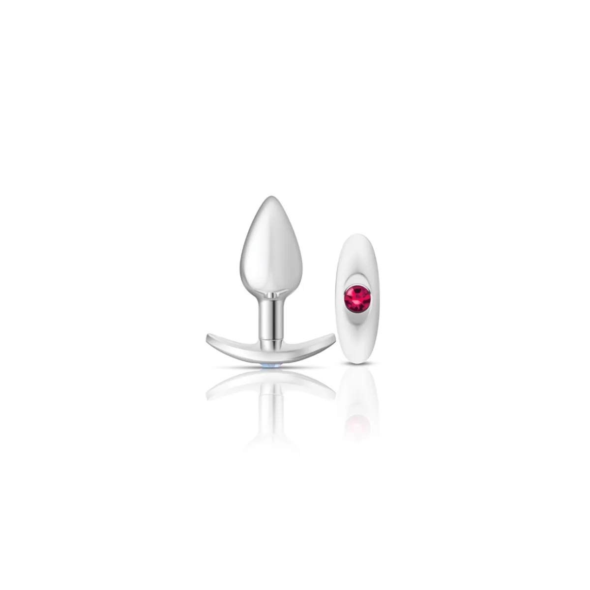 Silver Anchor Buttplug Kit - Clear Iridescent/pink butt plug set - main product image