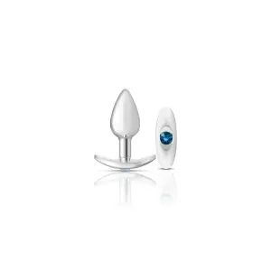 Silver Anchor Buttplug Kit - Clear Iridescent/teal butt plug set - main product image