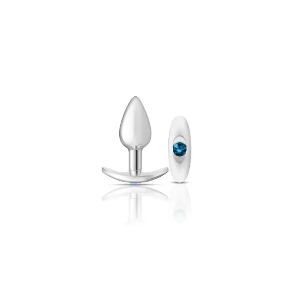 Silver Anchor Buttplug Kit - Clear Iridescent/teal butt plug set - main product image