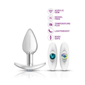 Silver Anchor Buttplug Kit - Clear Iridescent/teal butt plug set - product image 6