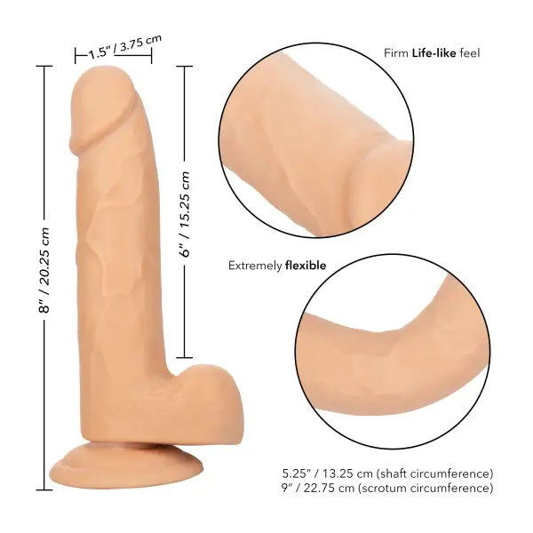 Size Queen 6 inch/15.25 Cm - Ivory - harness compatible dildo - product image 4