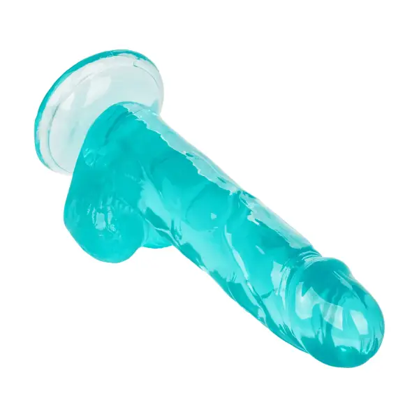 Size Queen 6 in - 15.25 Cm - Blue small strap on dildo - alternate product angle
