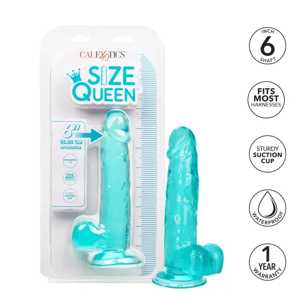 Size Queen 6 in - 15.25 Cm - Blue small strap on dildo - alternate view 9