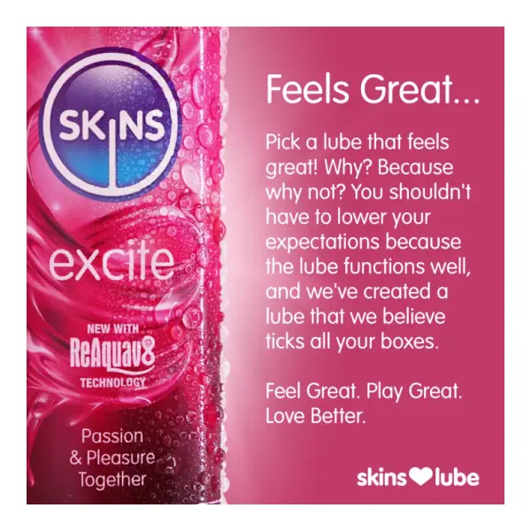 Skins Excite Tingling Water Based Lubricant 4.4oz packaging or alternate view 3
