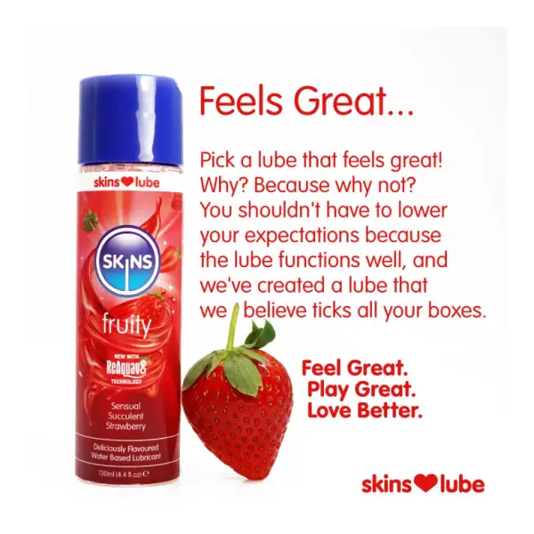 Skins Strawberry Water Based Lubricant 4.4oz packaging or alternate view 3