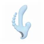 Sky Cirrus Three Way Vibe - Blue vibrating anal toys - main product image