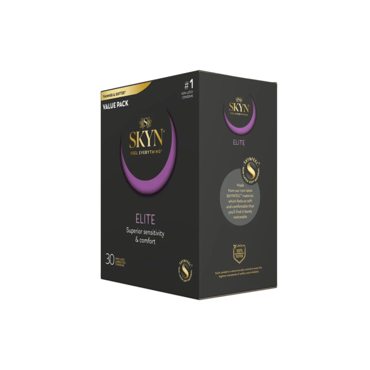 Skyn Elite 30pk Condoms water based lube condoms - alternate angle