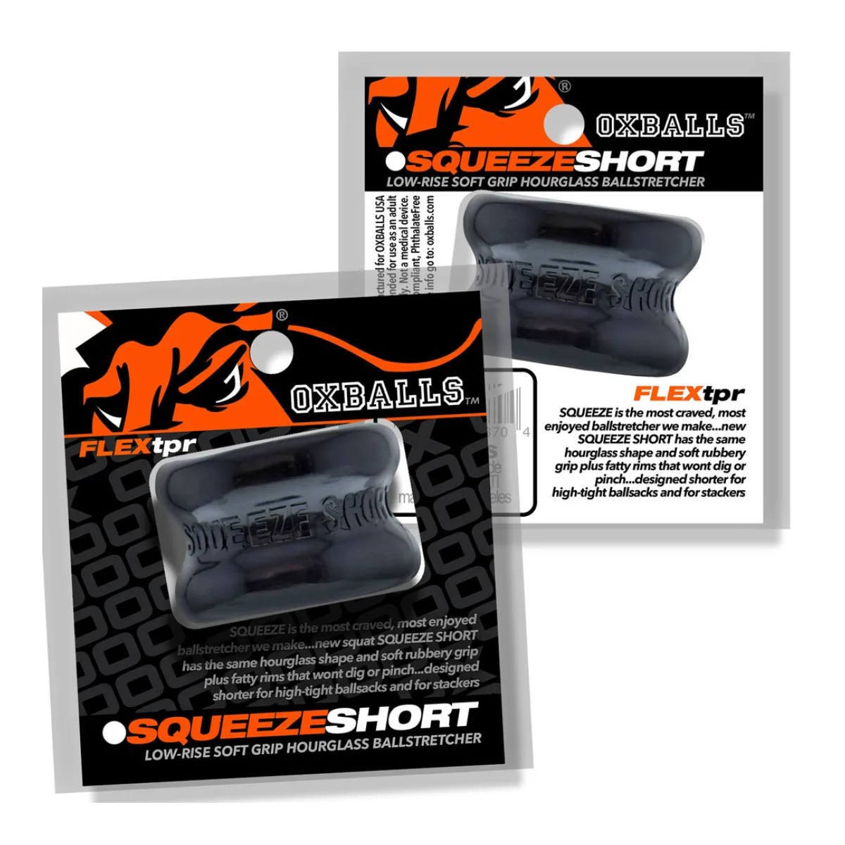Squeeze Short Ballstretcher - Black - cock ring - main product image