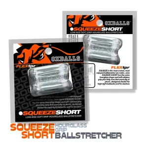 Squeeze Short Ballstretcher - Clear - cock ring - main product image