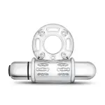 Stay Hard 10 Function Vibrating Bull Ring - Clear - vibrating cock ring - main product image