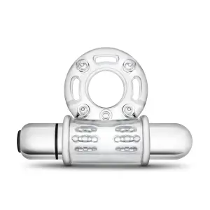 Stay Hard 10 Function Vibrating Bull Ring - Clear - vibrating cock ring - main product image