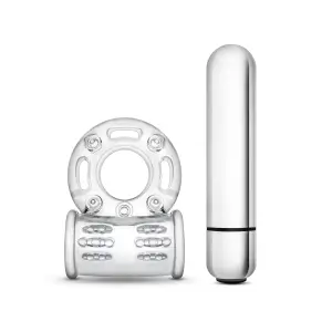 Stay Hard 10 Function Vibrating Bull Ring - Clear - vibrating cock ring - product image 3