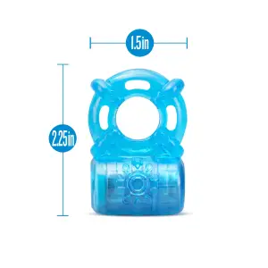 Stay Hard - Rechargeable 5 Function Cock Ring - Blue - blue vibrating cock ring - product image 2