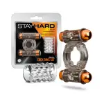 Stay Hard Vibrating Cock Ring Set With Dual Bullets Textured Sheath - vibrating cock ring - main product image