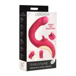 Tease and Please Thrusting and Licking Vibrator - Fuchsia - view 1