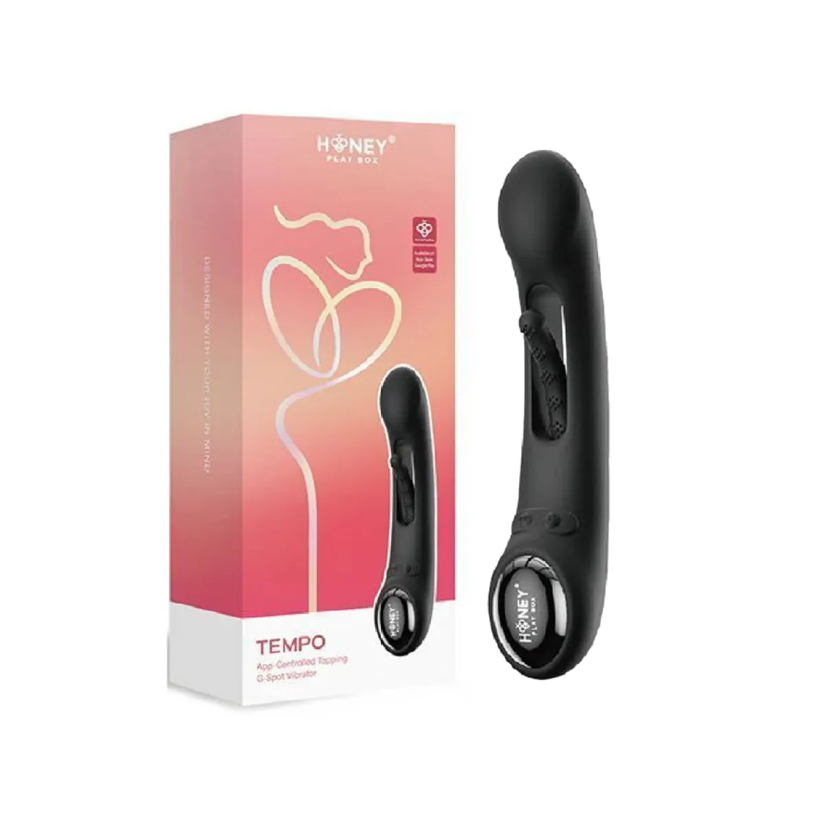 Tempo App-Controlled Tapping G-Spot Vibrator - Black - g spot vibrator - main product image