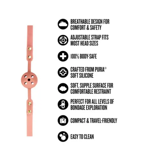 Temptasia Ardor - Ball Gag - Pink - bondage cuffs - product image 4