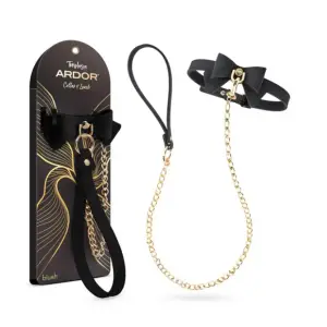 Temptasia Ardor - Collar and Leash - Black With Bow collar and leash set - main product image