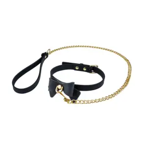Temptasia Ardor - Collar and Leash - Black With Bow collar and leash set - alternate product angle