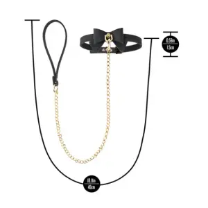 Temptasia Ardor - Collar and Leash - Black With Bow collar and leash set - product detail