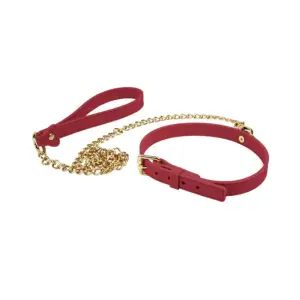 Temptasia Ardor - Collar and Leash - Red collar and leash set - alternate product angle