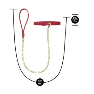 Temptasia Ardor - Collar and Leash - Red collar and leash set - product detail