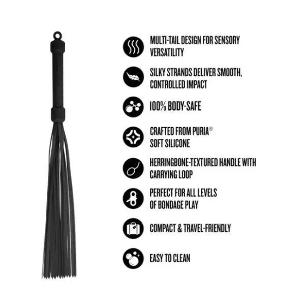 Temptasia Ardor - Flogger - Black bdsm flogger - packaging view