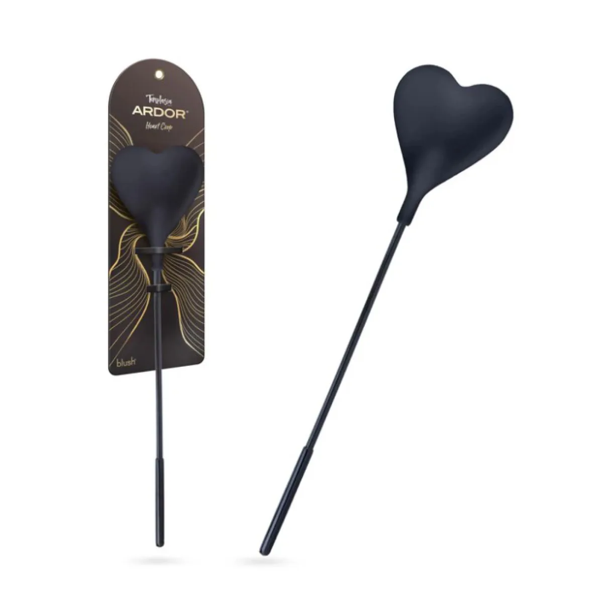 Temptasia Ardor - Heart Crop - Black spanking paddle - main image