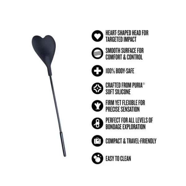 Temptasia Ardor - Heart Crop - Black 3 Temptasia Ardor - Heart Crop - Black spanking paddle - packaging view