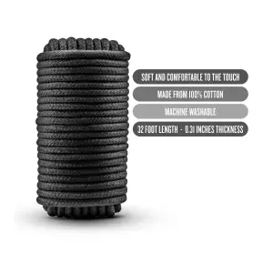 Temptasia - Bondage Rope - 32 Feet - Black bondage rope - product detail