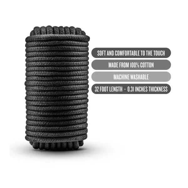 Temptasia - Bondage Rope - 32 Feet - Black bondage rope - product detail